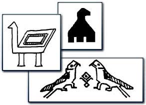 Bird motif from an Oriental rug