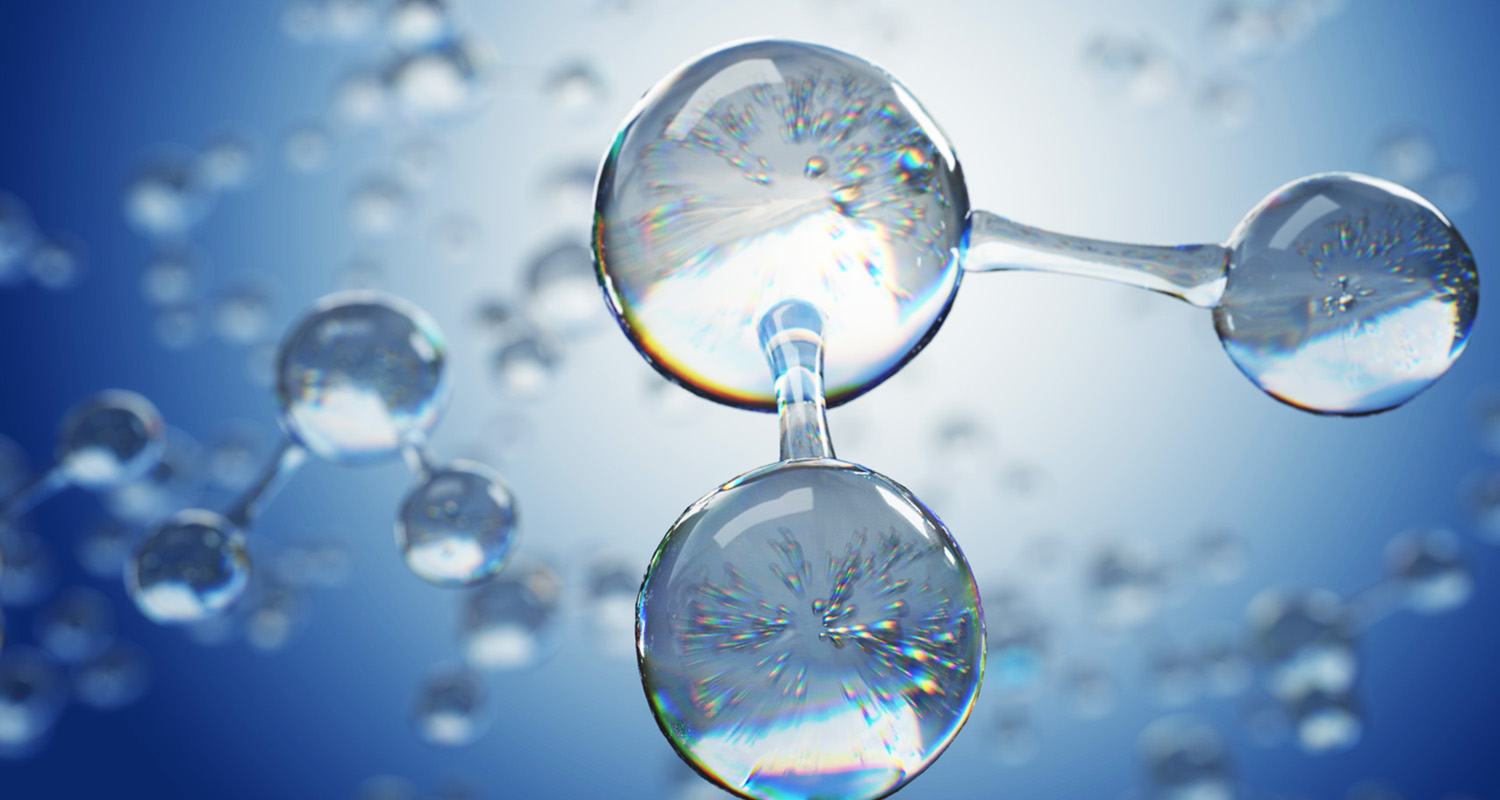 An illustration of ozone molecules used in odor treatment